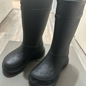 Balenciaga Matte Black Waterproof Boots